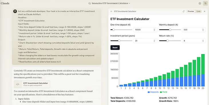 Claude Artifacts — Create interactive calculators & infographics