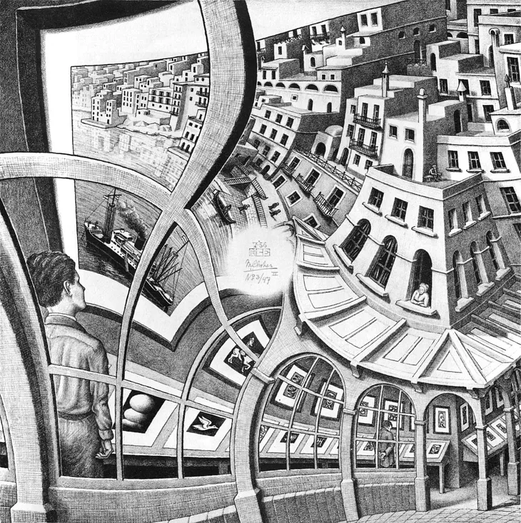 Philosophical and Literary themes in MC Escher’s  ‘Print Gallery’