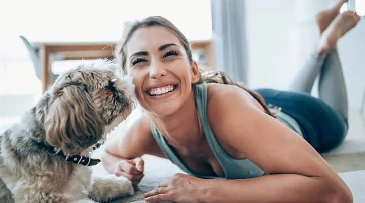 Happy woman has balanced hormones