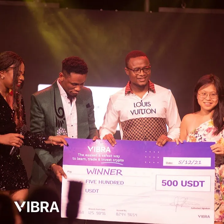 VIBRA REWARDS BENIN CIVIL SERVANT WITH 500 USDT IN A LUCKY DRAW