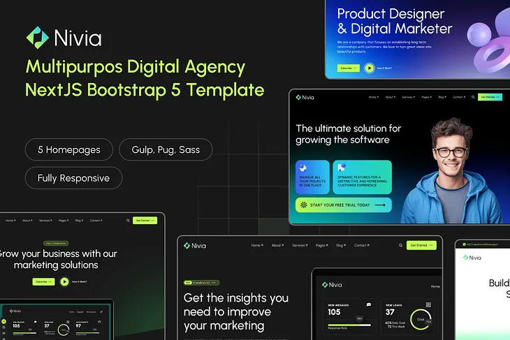 Nivia — Multipurpos Digital Agency React NextJS
