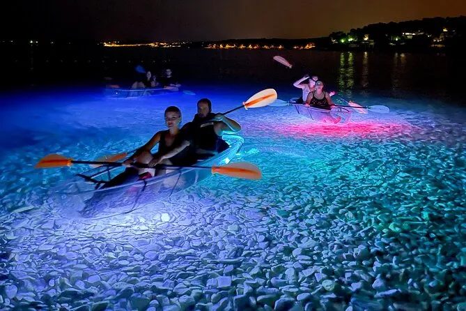 Night Paddling in Transparent Kayaks