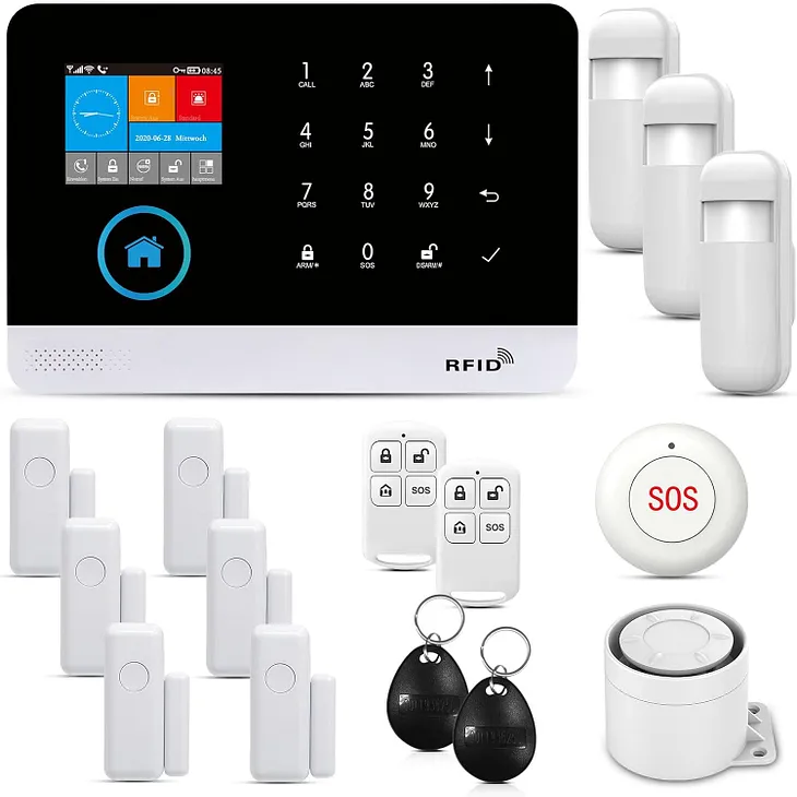 WiFi+GSM/4G Home Smart Alarm, Wireless Home Security Alarm System, Door/Window Sensor Entry Sensors with Smart Life and Tuya App Alert, with Google Assistant and Alexa