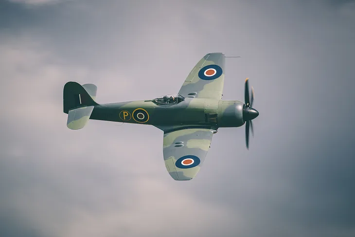 Spitfire aircraft from WW2 in flight