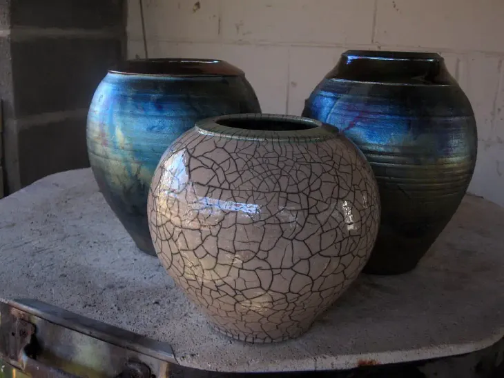 Raku Glazed pots