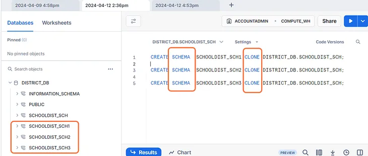 Cloning in Snowflake