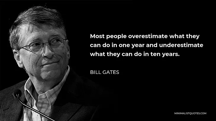 Why we Overestimate what we can do in One Year and Underestimate what we can do in Ten Years