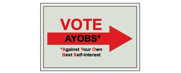 Why do People Vote Against Best Self-Interest?: