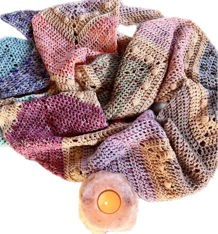 Pretty, hand-crocheted scarf