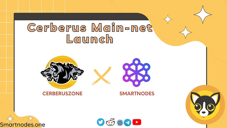 ABOUT CERBERUS  Introducting Cerberus (pronounced — [ kur-ber-uhs]) the first ever three headed dog meme-coin in Cosmos network.    Cerberus is a community meme-coin and NFT project. Our project’s mission is to give the power to the community to vote on the project’s future through governance. SmartNodes is an infrastructure provider for Proof-Of-Stake blockchains and decentralized projects.