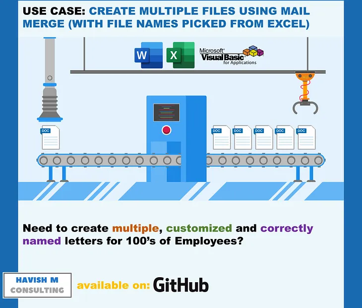 Create multiple documents using Mail Merge (with File Names picked from Excel)