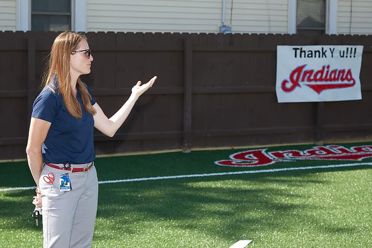 GALLERY: Cleveland Indians pitchers Cody Allen and Bryan Shaw donate a turf wiffle ball field to…