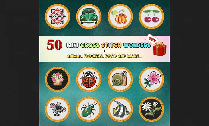 Discover the Joy of Crafting with 50 Mini Cross Stitch Patterns Wonders!