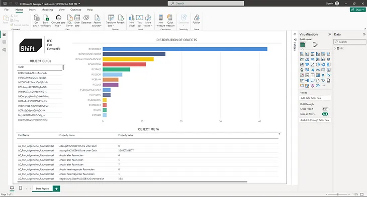 How to extract data from IFC files (in PowerBI)