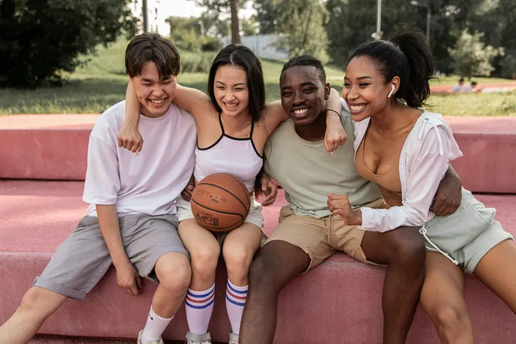 Image of four people having fun