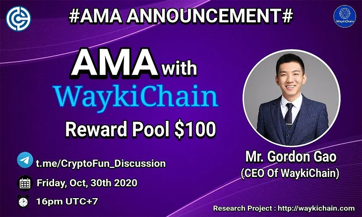 Oct. 30th WaykiChain AMA Recap: WaykiChain x CryptoFun AMA session