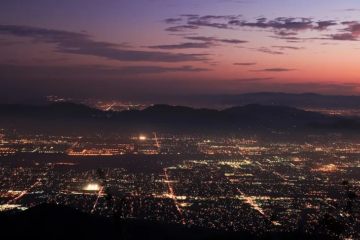 Redlands & Souther California’s Inland Empire as viewed from Highway 18.