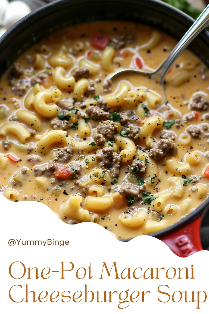 One-Pot Macaroni Cheeseburger Soup