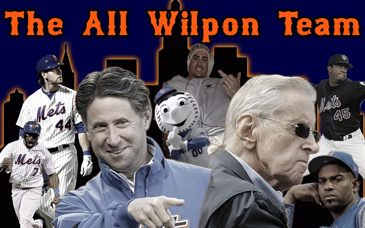 The All-Wilpon Team Graphic, featuring the Wilpons and a number of former Mets