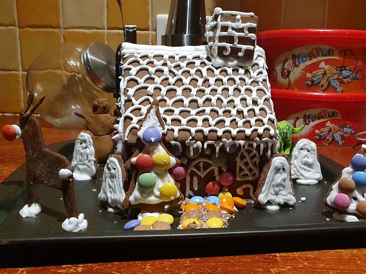 A gingerbread house made by my sister