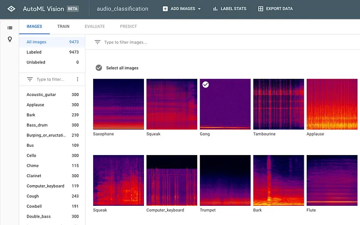 Audio Classification using AutoML Vision