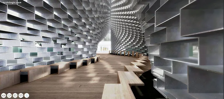 Interactive Serpentine Pavilion from Bjarke Ingels Group in 3D