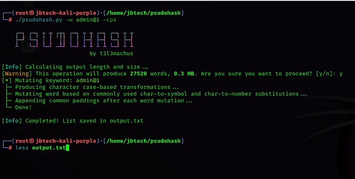 Generate Password Lists in Seconds with Psudohash