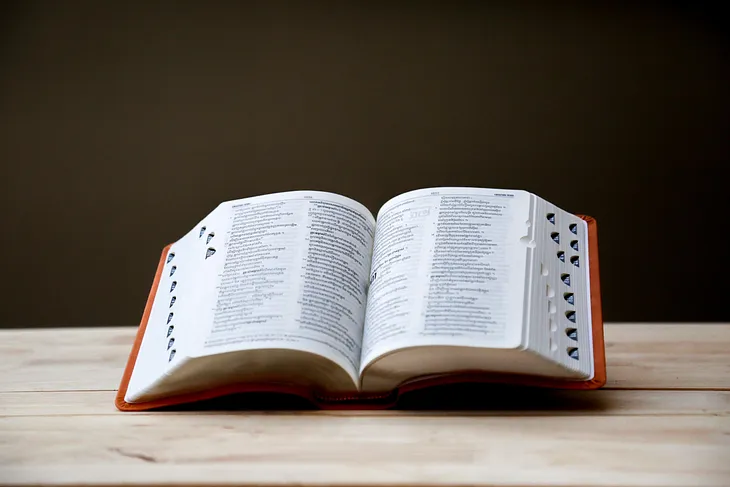 Photo of open dictionary book