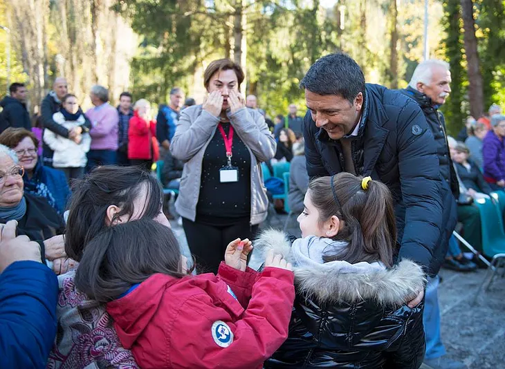 In photos: Prime Minister Renzi visits the areas affected by the earthquake