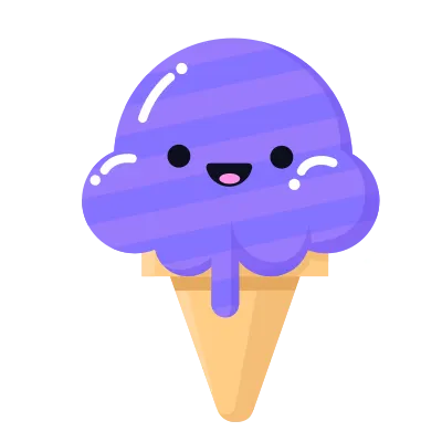 Icon for Sorbet project. The image is of a scoop of purple sorbet on an ice cream cone.