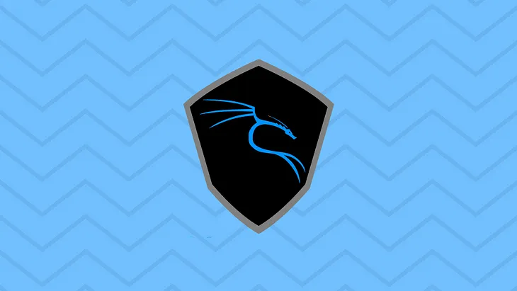 kali linux logo on a blue pattern background