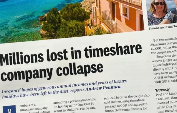 Global Great Hotels accused of large scale timeshare scam. But what was Onagrup’s involvement?