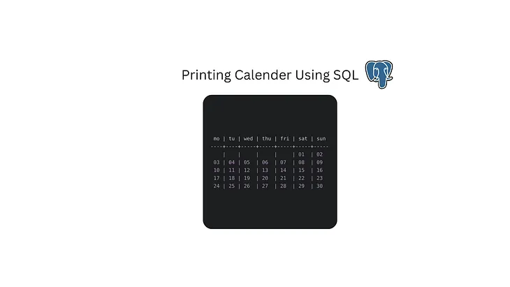 Printing Calendar -> SQL Solution.