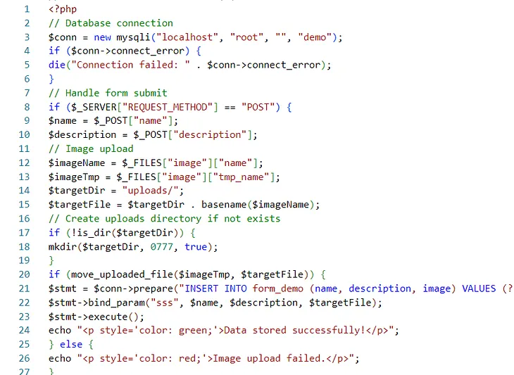 Storing Text & Image Data in MySQL with PHP (Using XAMPP)