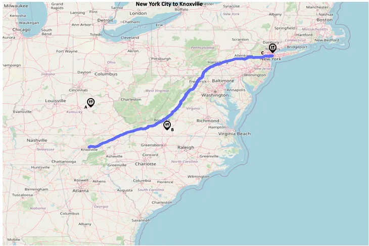 Finding and plotting optimal route using Open Source API in Python