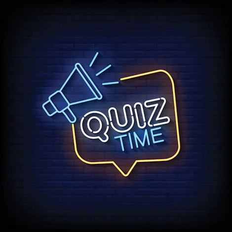 Neon sign that says Quiz Time