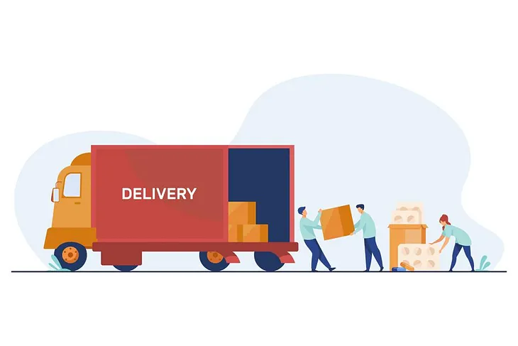 illustration of moving company at work