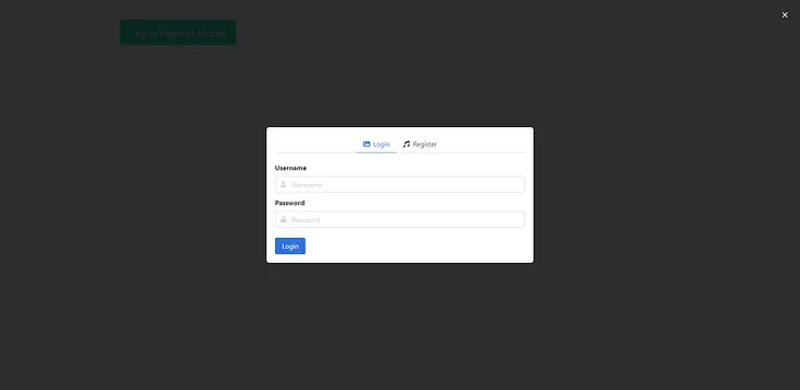 Bulma Modal: Login and Register Form with Jquery