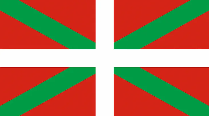 The red, white and green flag of the Basque Country