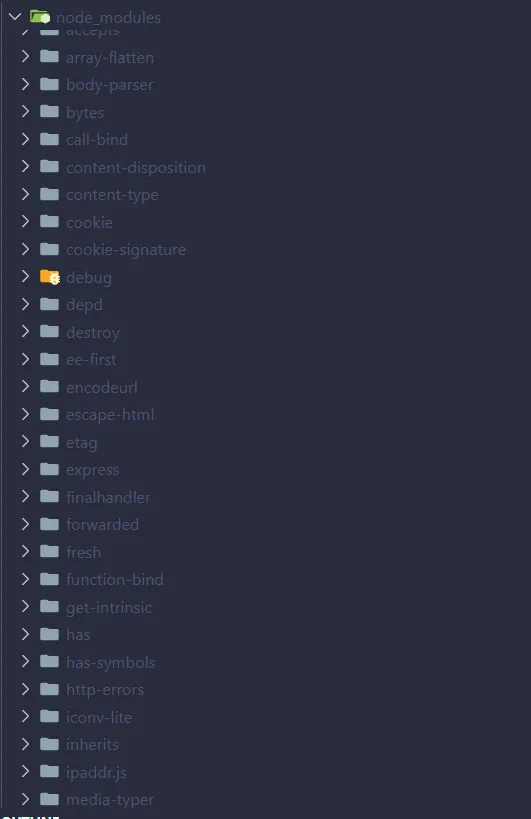 Sub dependencies which are required for express server to run.