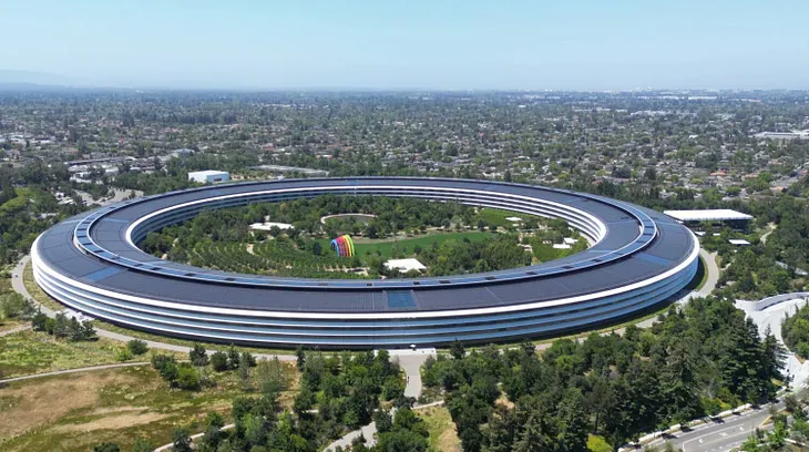 Drone photographs from the pre-WWDC Apple Park reveal a headset demo area as well as a new shaded…