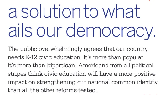 Majority of Americans See K-12 Civic Education as the Best Solution