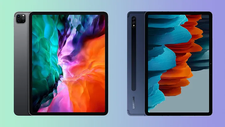 iPad Pro 2020 12.9" and Samsung Galaxy Tab S7+