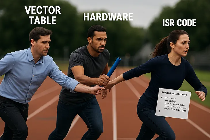 The 3 players behind every interrupt: vector table, hardware, and you