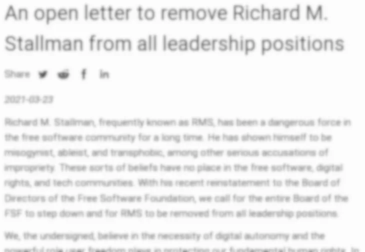 An open letter to the signatories of the open letter about Stallman