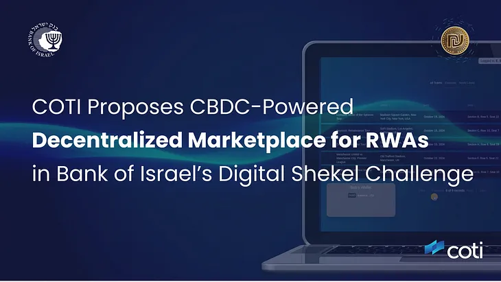 COTI Proposes CBDC-Powered Decentralized Marketplace for RWA’s in Bank of Israel’s Digital Shekel…