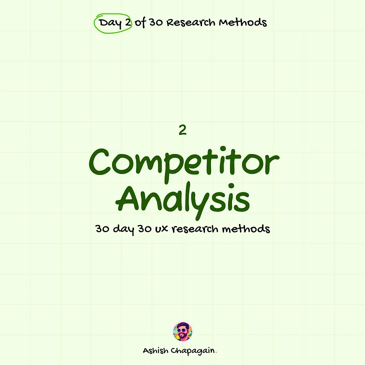 Competitor Analysis — Day 2 of exploring 30 days of UX Research methods