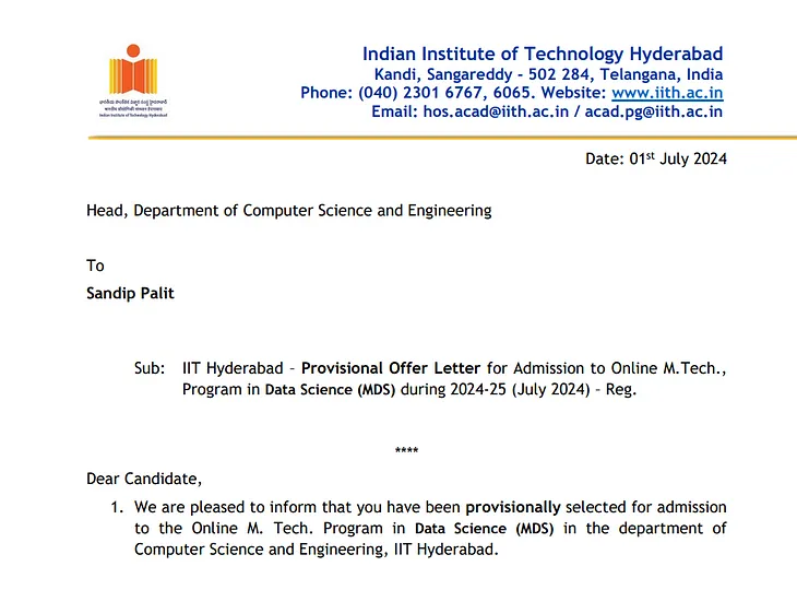 My Journey to IIT Hyderabad