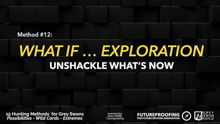 The Hunt for Grey Swans — Top 15 Methods & Frameworks — #12 What If … Exploration