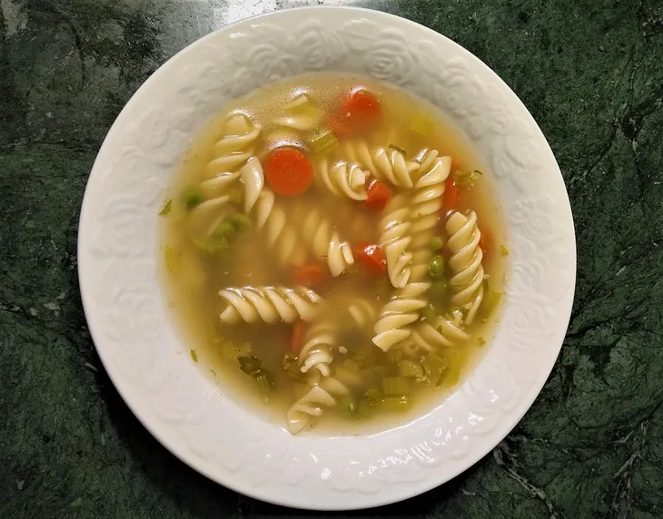 Homemade chicken noodle soup.